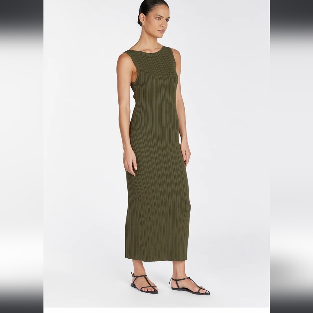 DISSH Australia Olive Green Ribbed Knit Dress